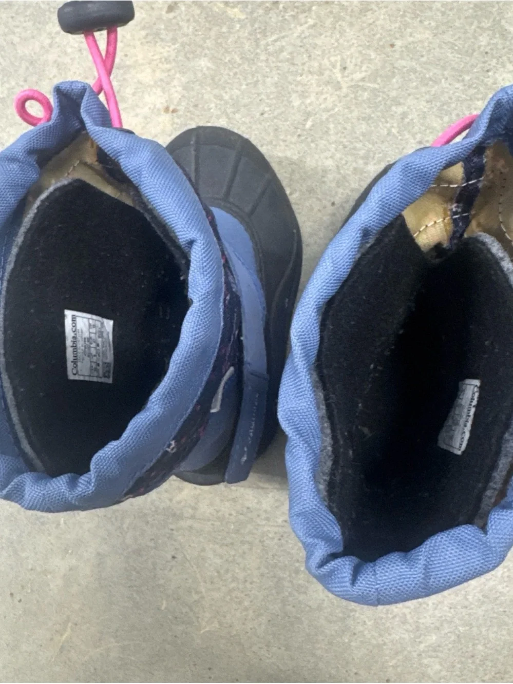 Columbia Navy and Pink Girls' Winter Boot with Animal Print